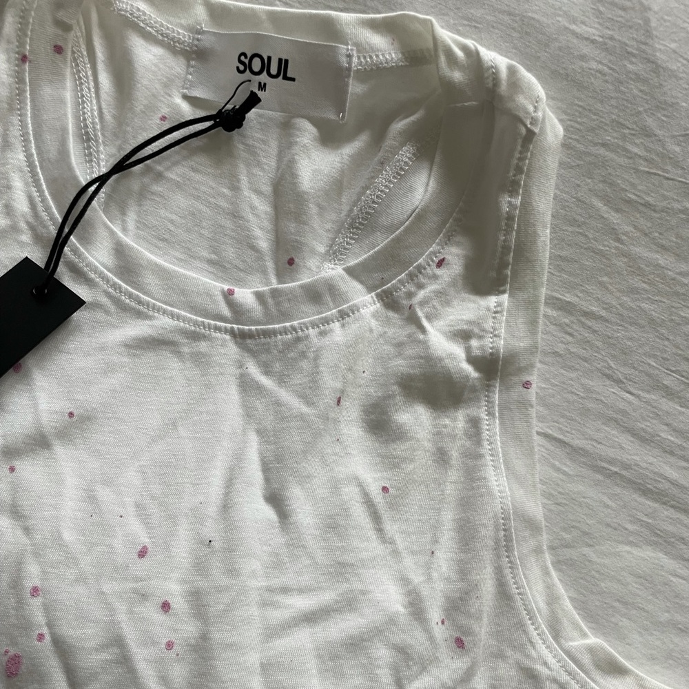 Soul x SoulCycle racerback paint splatter top